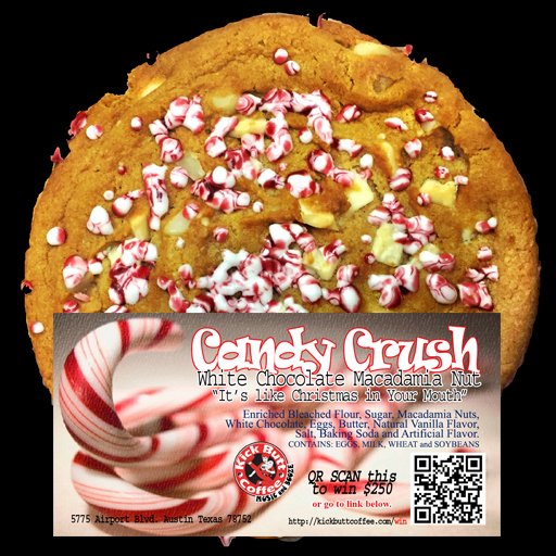 Candy Crush Peppermint and White Chocolate Macadamia Nut