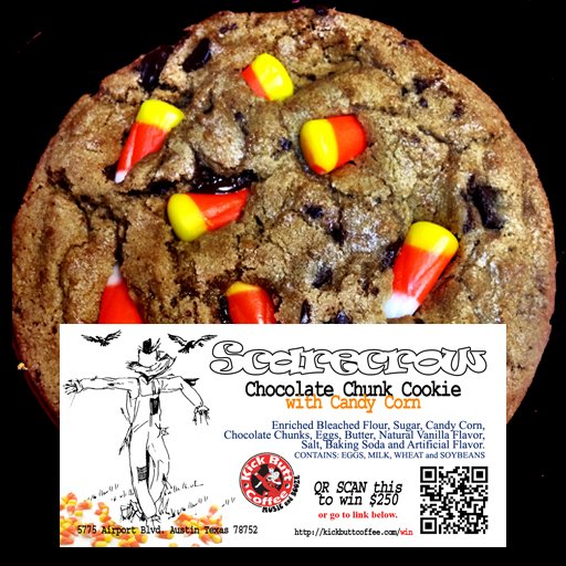 Scarecrow Chocolate Chunk Cookie with Candy Corn