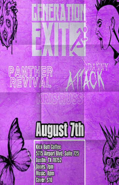 Live music from Generation Exit, Panther Revival, Danny Attack, Kris Russ