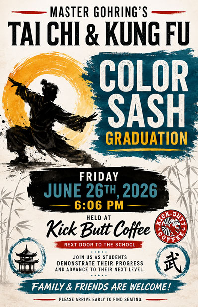 Master Gohring's Tai Chi Kung Fu color sash graduation