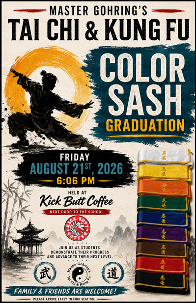 Master Gohring's Tai Chi Kung Fu color sash graduation